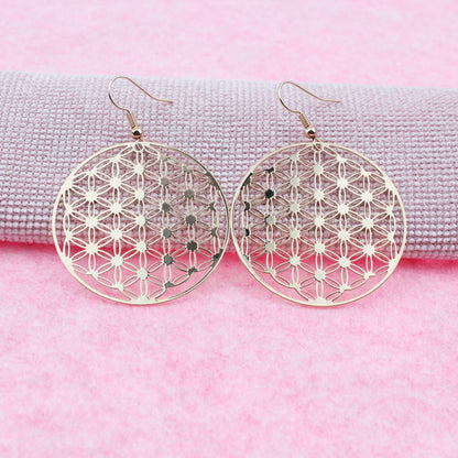 Boucles d’oreilles Fleur de Vie finition or rose