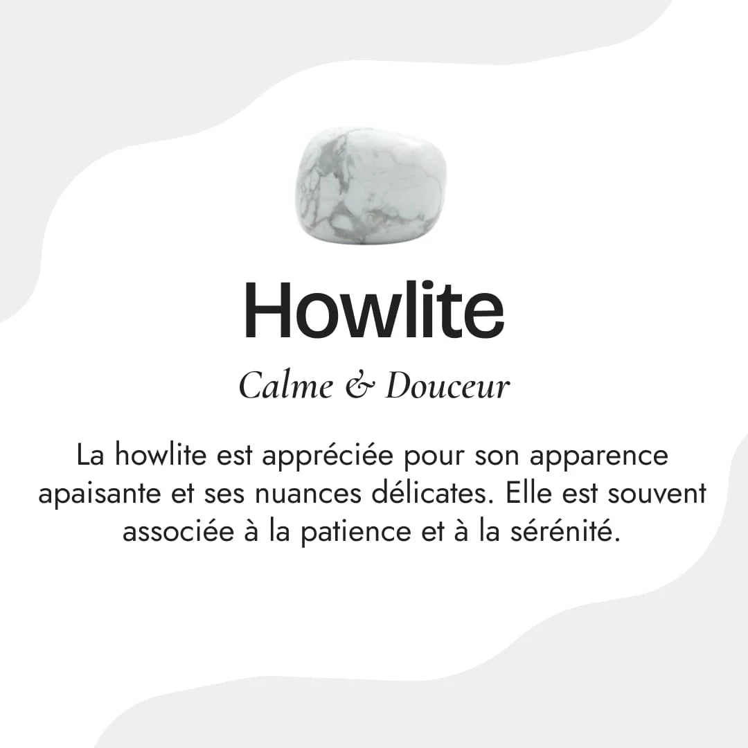 Bracelet Mala "Douceur Féminine" en Howlite