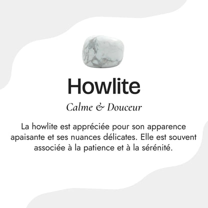 Bracelet Mala "Douceur Féminine" en Howlite